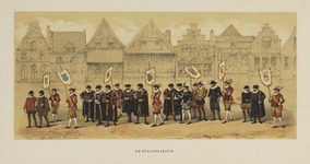 29102 Derde onderdeel van de maskerade van het Utrechtsch Studenten Corps, voorstellende de grondleggers van Nederlands ...